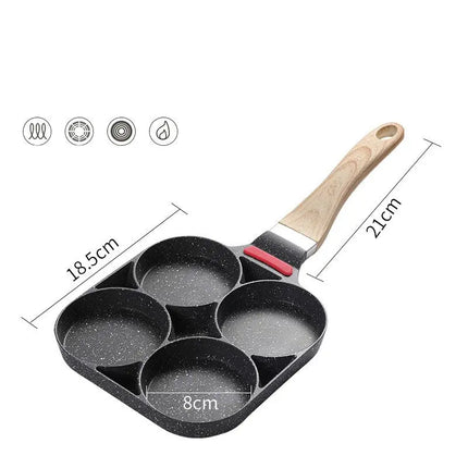 Four-hole Non-stick Small Flat Bottom Fried Egg Dumpling Pot Hi markets