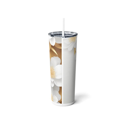 Hi-markets Skinny Steel Tumbler with Straw, 20oz