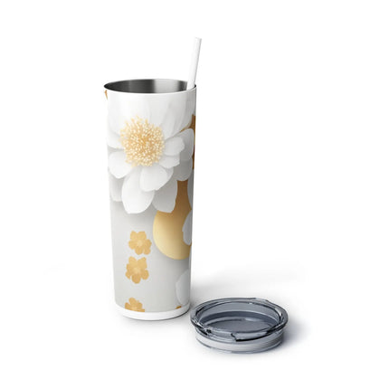 Hi-markets Skinny Steel Tumbler with Straw, 20oz