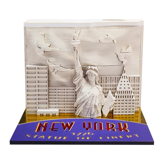 Statue Of Liberty Paper Carving Model Decoration Business Gift 3D Three-dimensional Note Hi markets